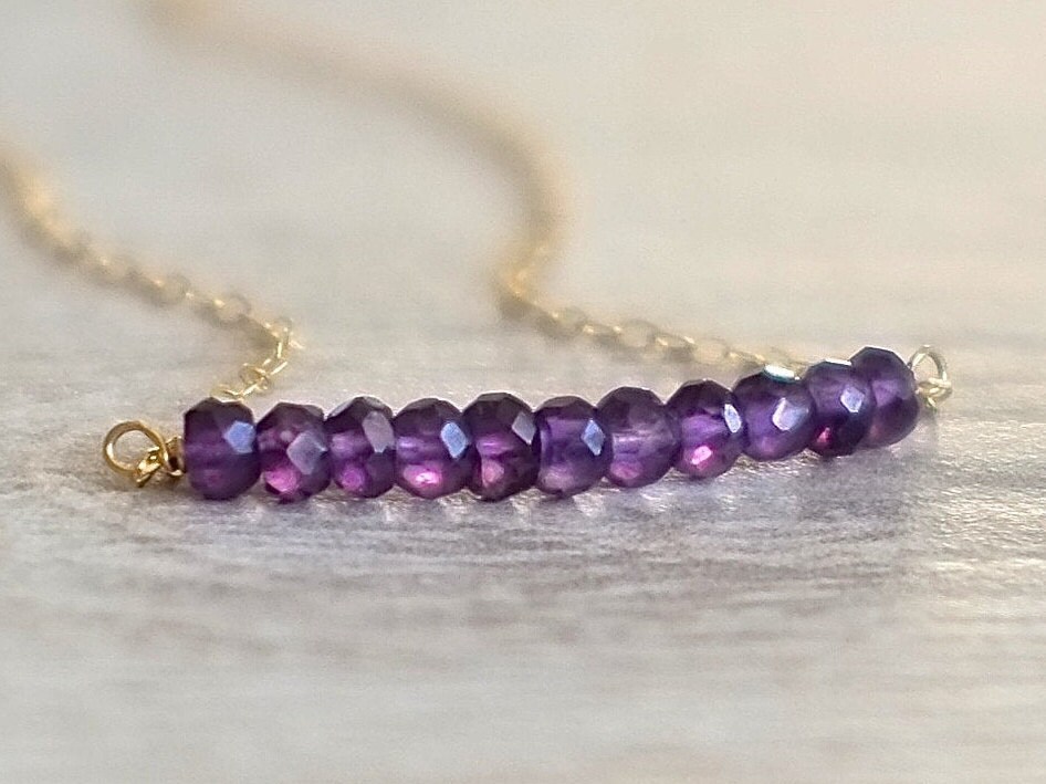 Delicate February Birthday Amethyst Necklace