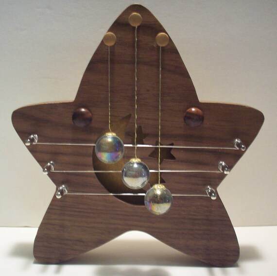 Evening star door harp, walnut door harp, handcrafted harp, handmade harp