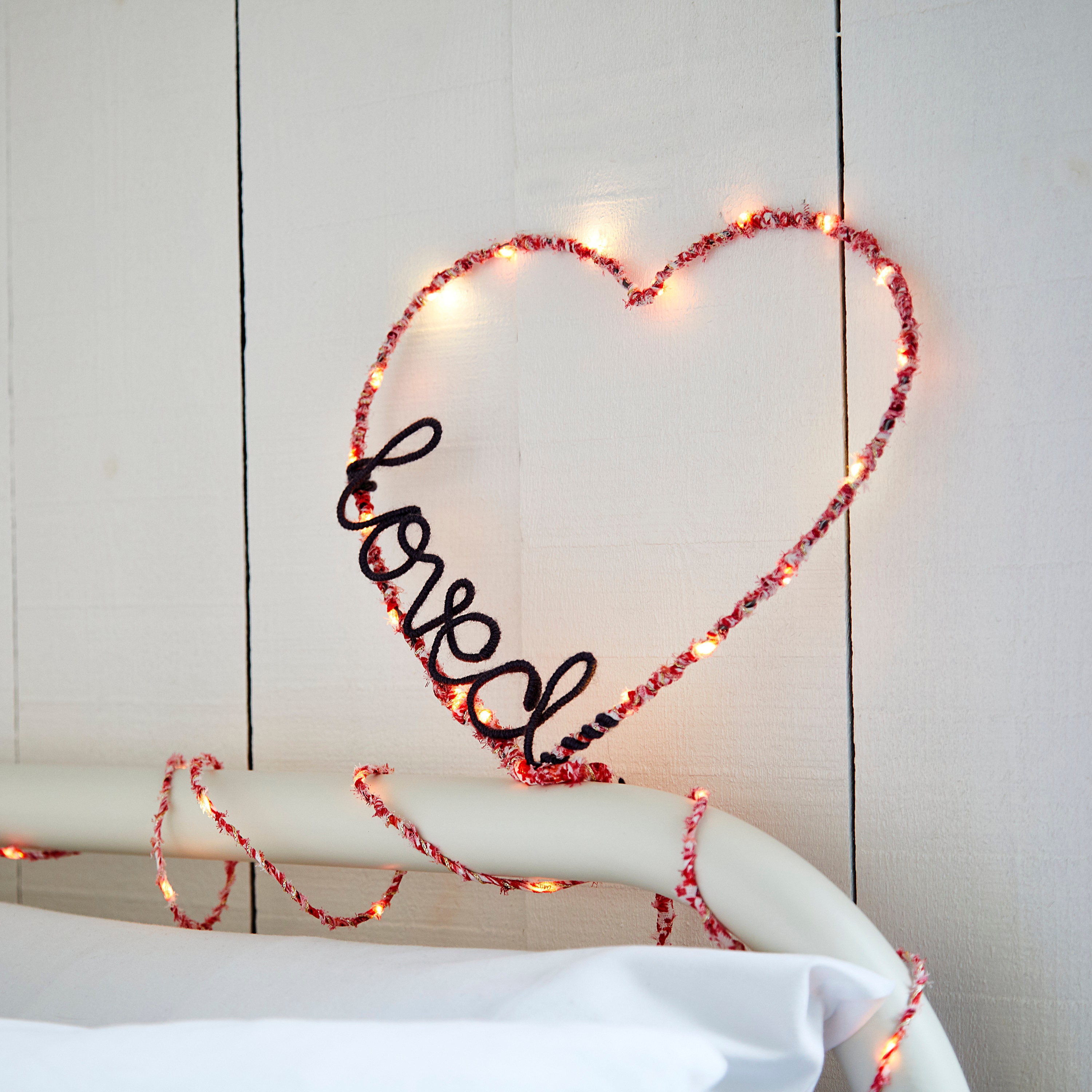 Personalised Liberty Print Fairy Light Heart