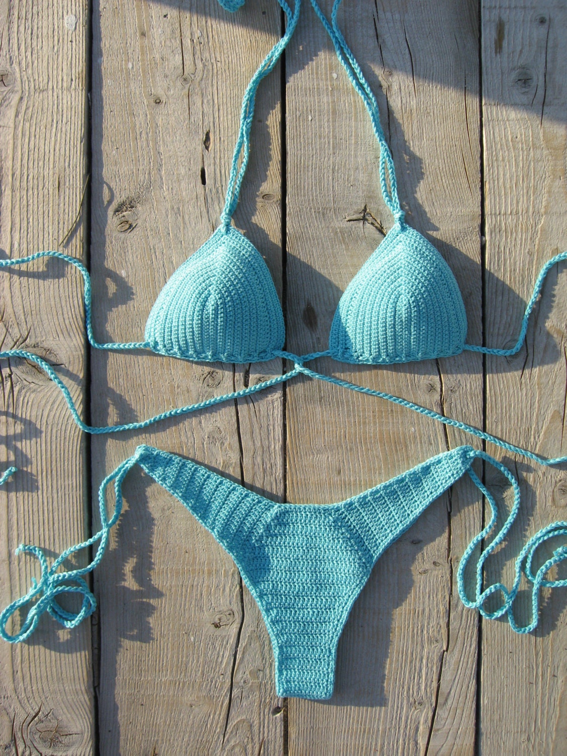Blue Crochet Bikini Etsy