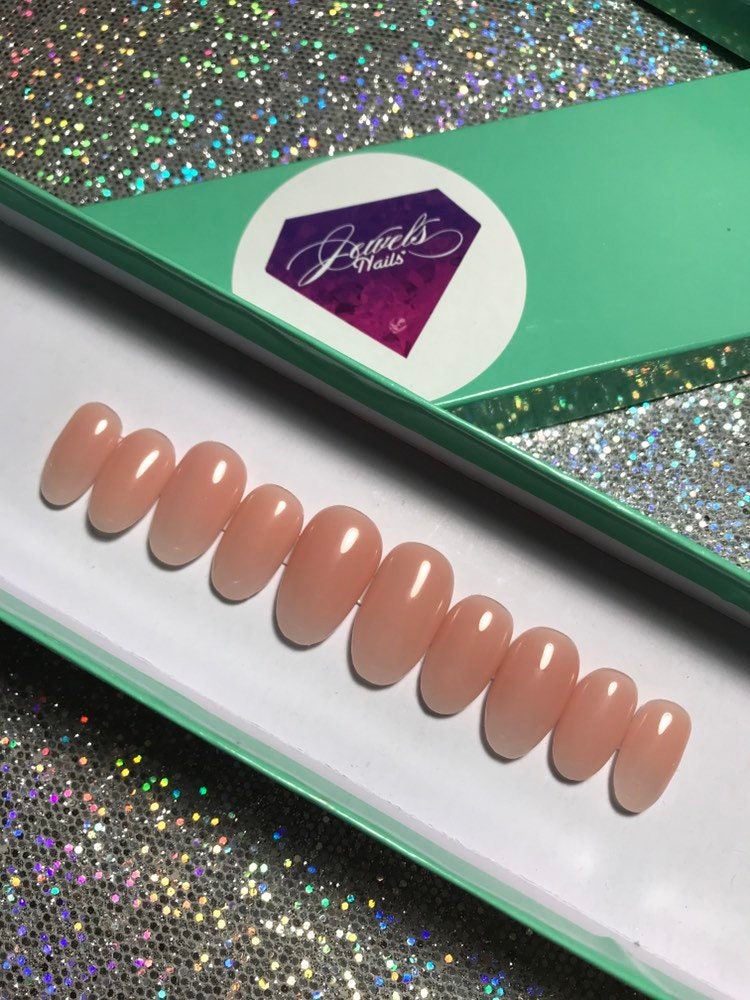 Nude And Natural Ombre Reusable Hard Gel Not Polish Press On Nails Gel Overlay Jewels Nails Etsy