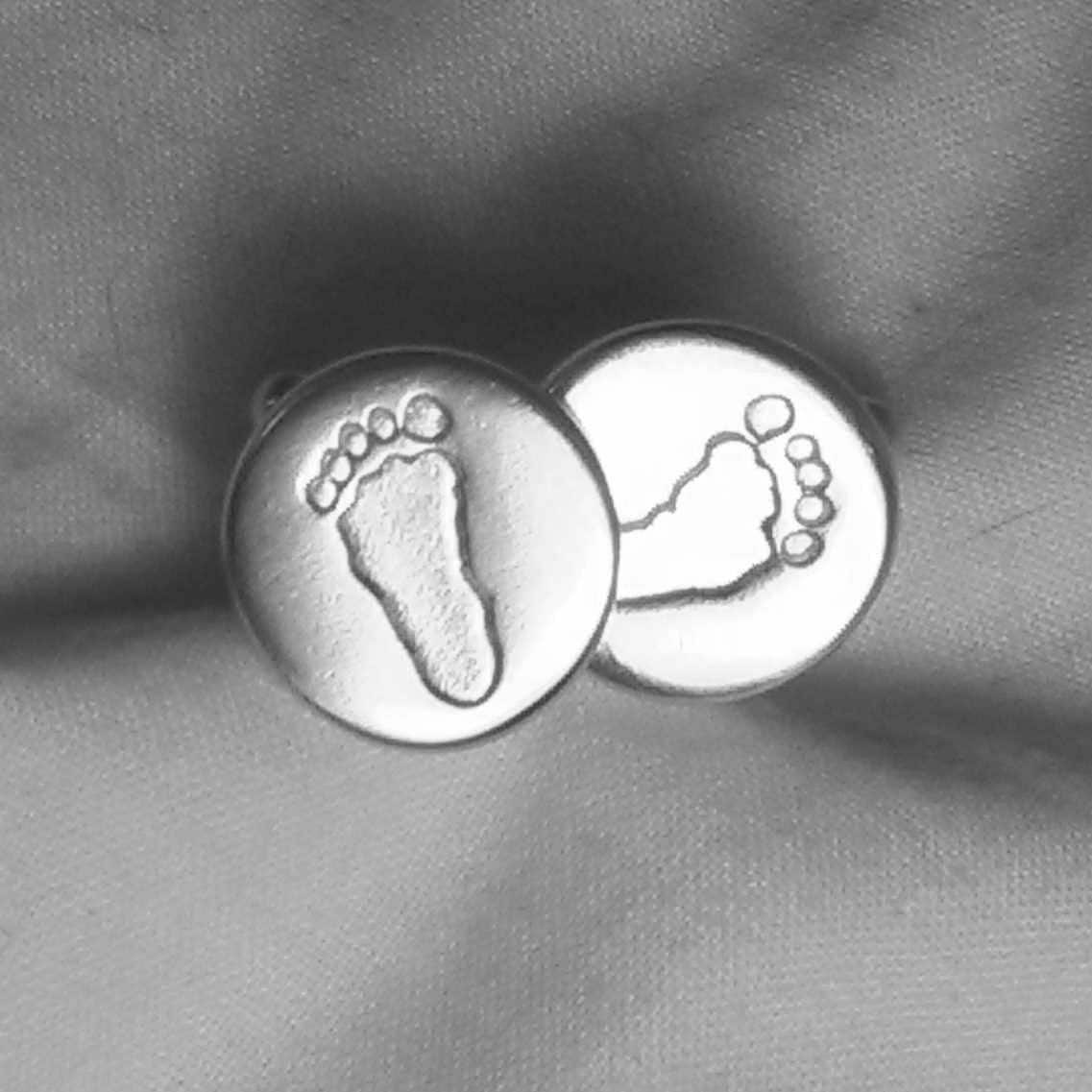 Footprint Cufflinks - Footprint Cuff Links Personalised Gift For Husband Present Dad Father’s Day