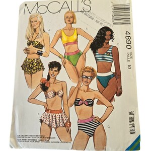 Two Piece Patterns And Bikini Swimsuits Bathing Suits Women S Size 10 2 Styles With Contrast