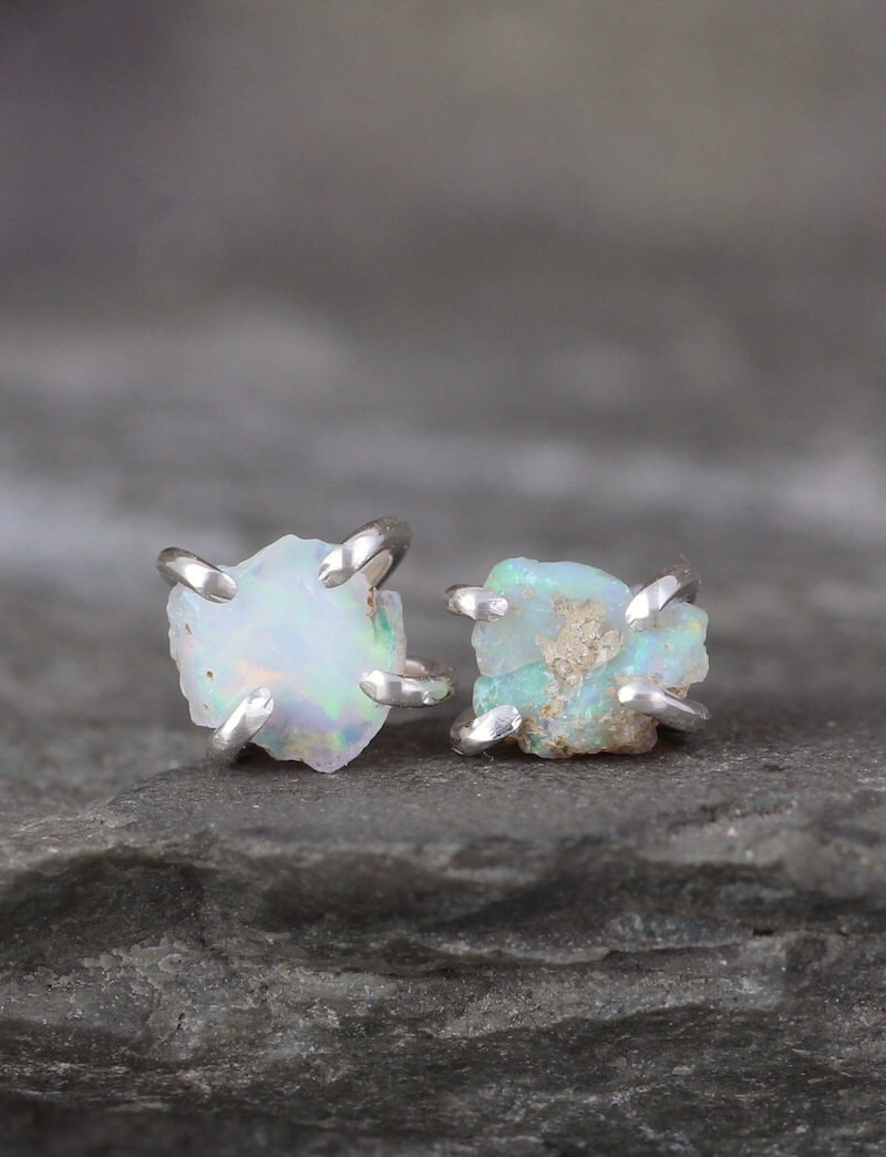 Pair of raw opal studs from A Second Time