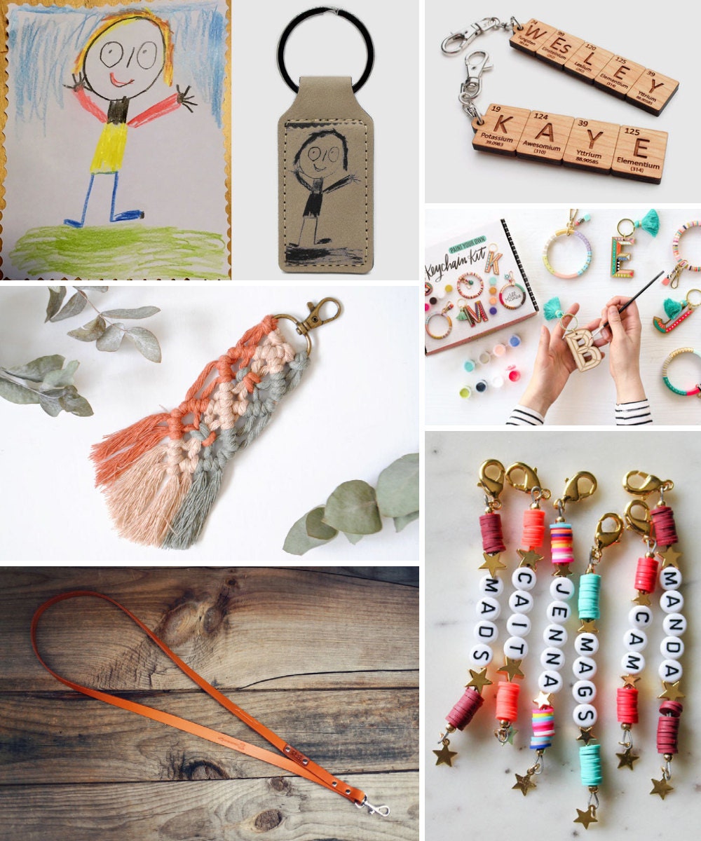 Keychains, lanyards, and other back-to-school supplies from Etsy