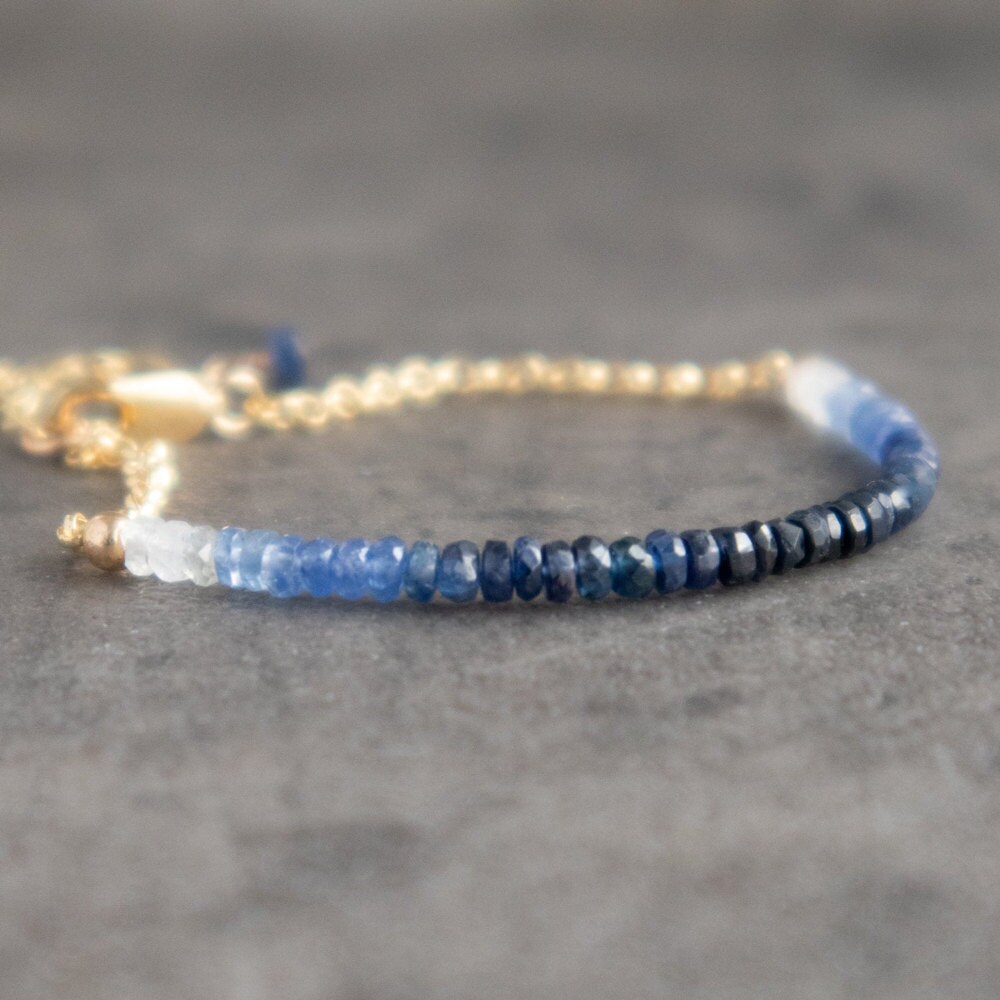 Ombre sapphire bracelet from Abiza Jewelry