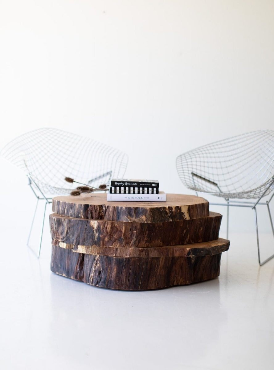 Rustic slab coffee table from Bertu Home