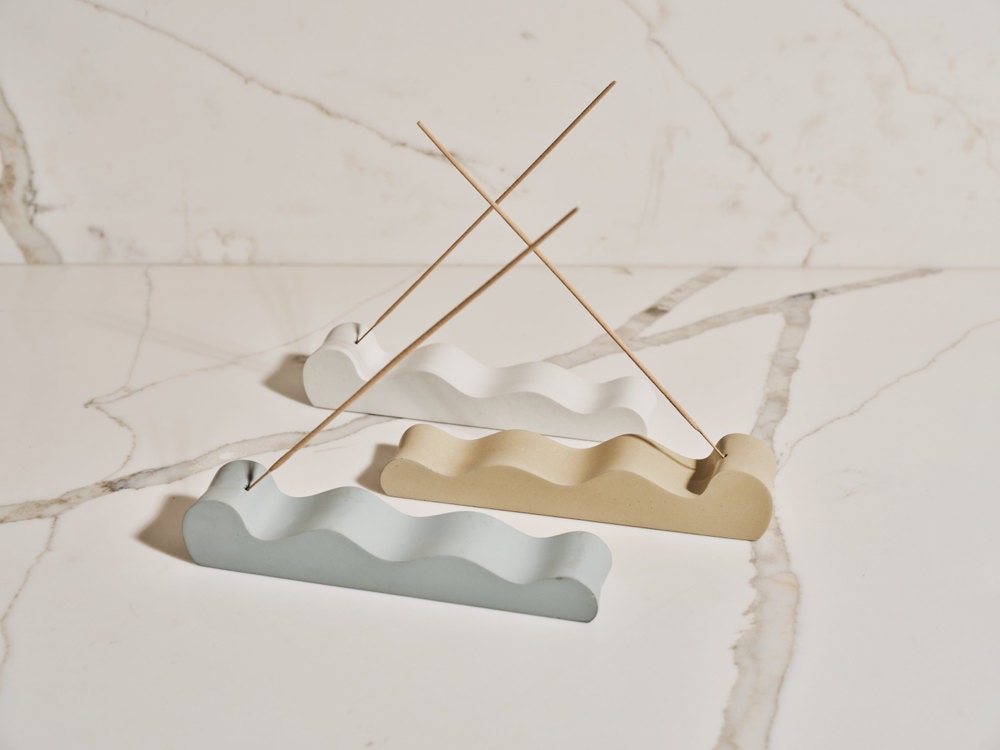Concrete incense holders from the Tan France x Etsy collection