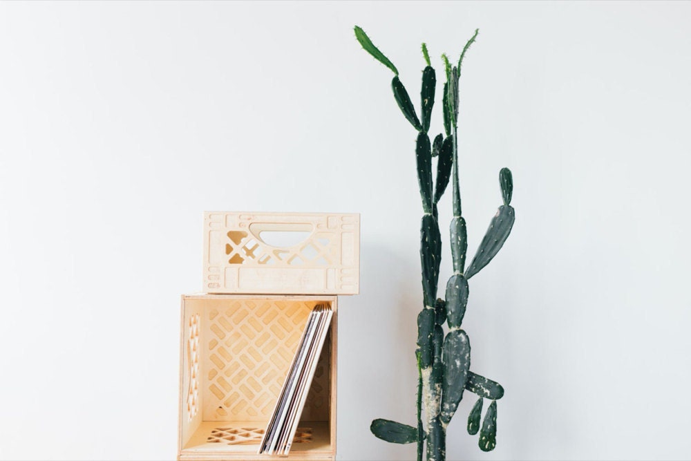 Stackable wooden storage crates from WAAM Industries