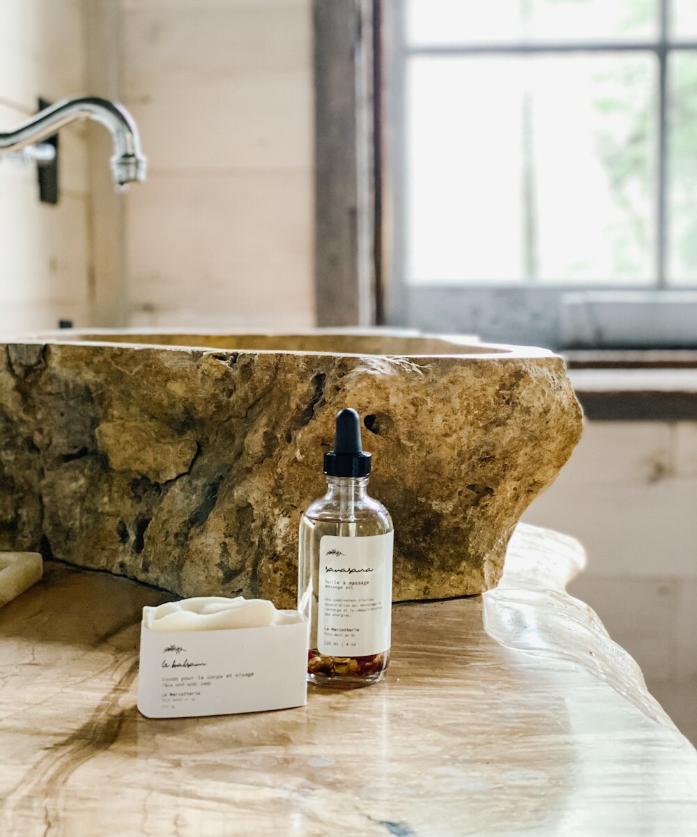 Natural soap and massage oil from La Marcotterie