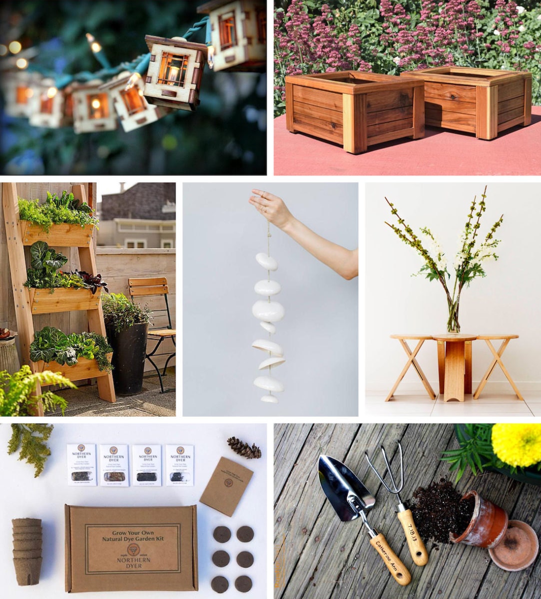 A collage of patio picks from Etsy
