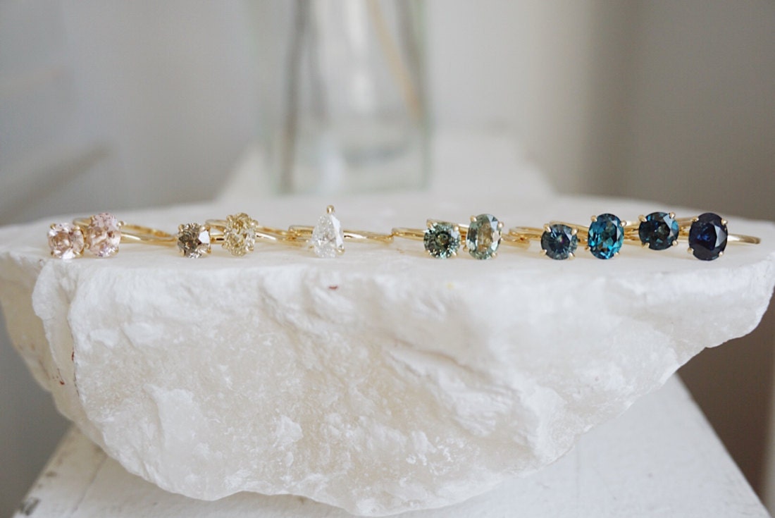 A colorful selection of fine gemstone rings from Foe & Dear.