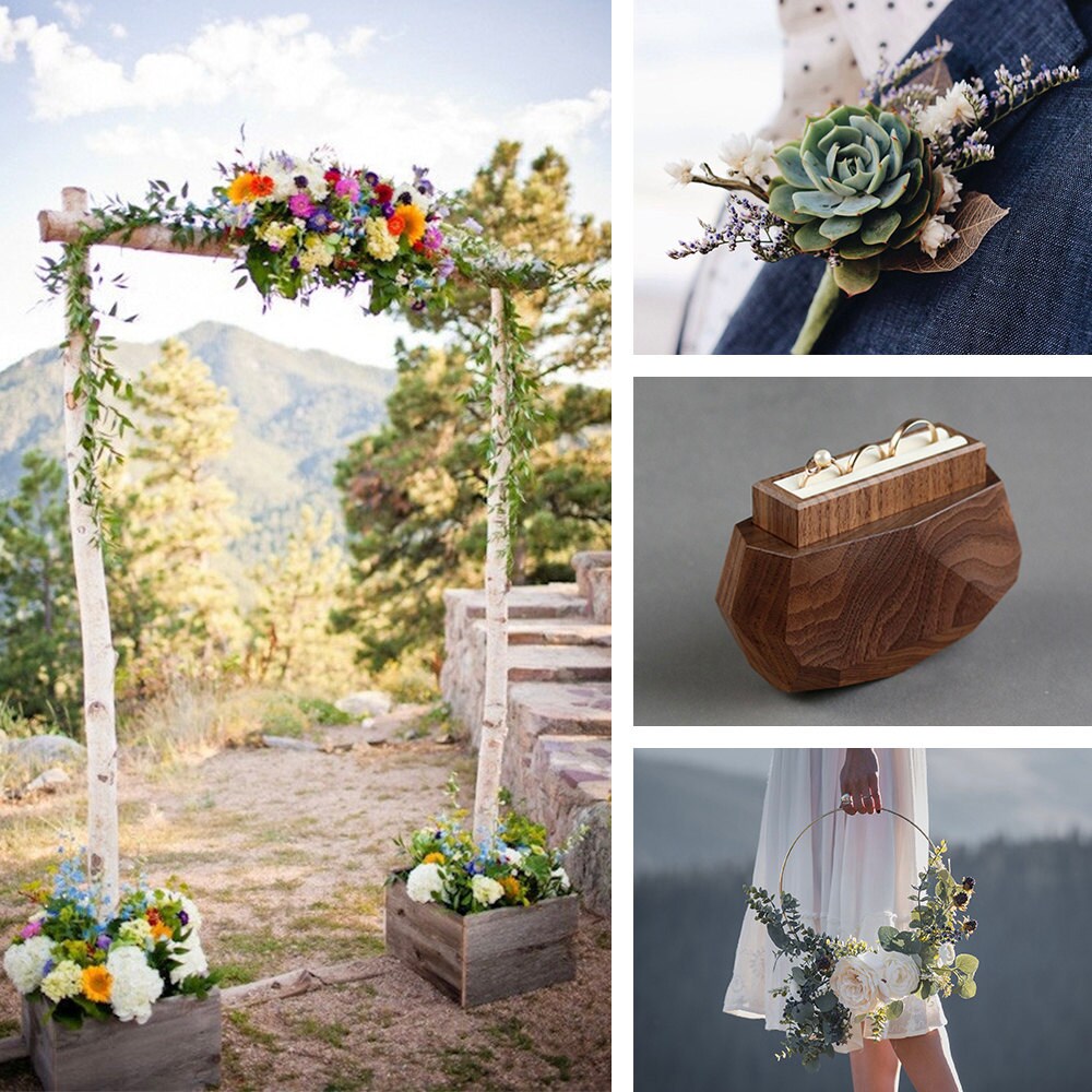 A collage of ceremony decor from Etsy