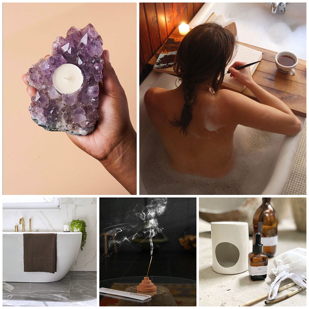 A collage of spa items for your home