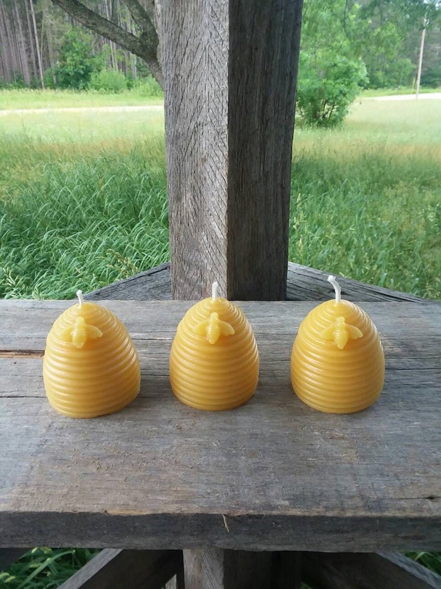 Michigan Beeswax Beehive candles from Cat Hollow, on Etsy
