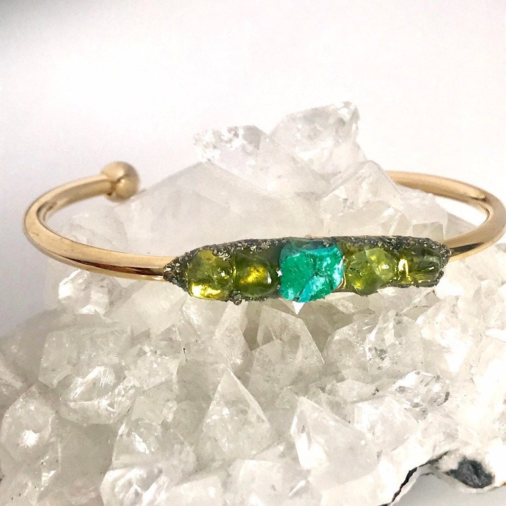 Peridot and turquoise cuff from I Was Born to Shine