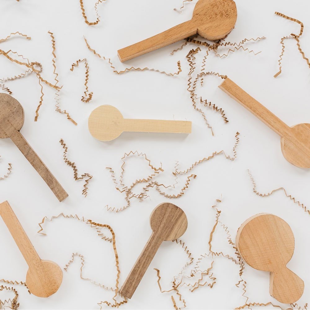 Wooden blanks that will become spoons