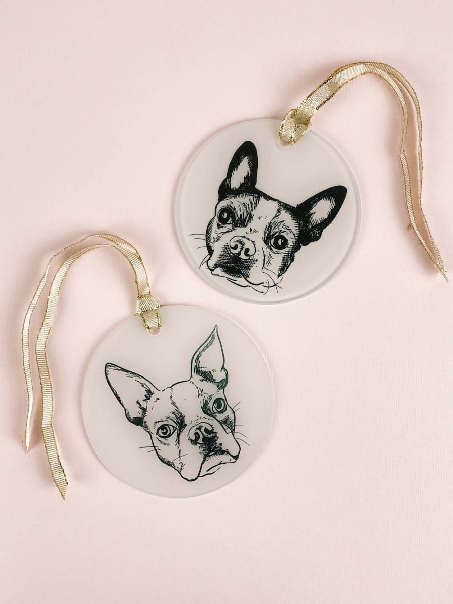 Personalized pet ornaments from The Emerald Hound