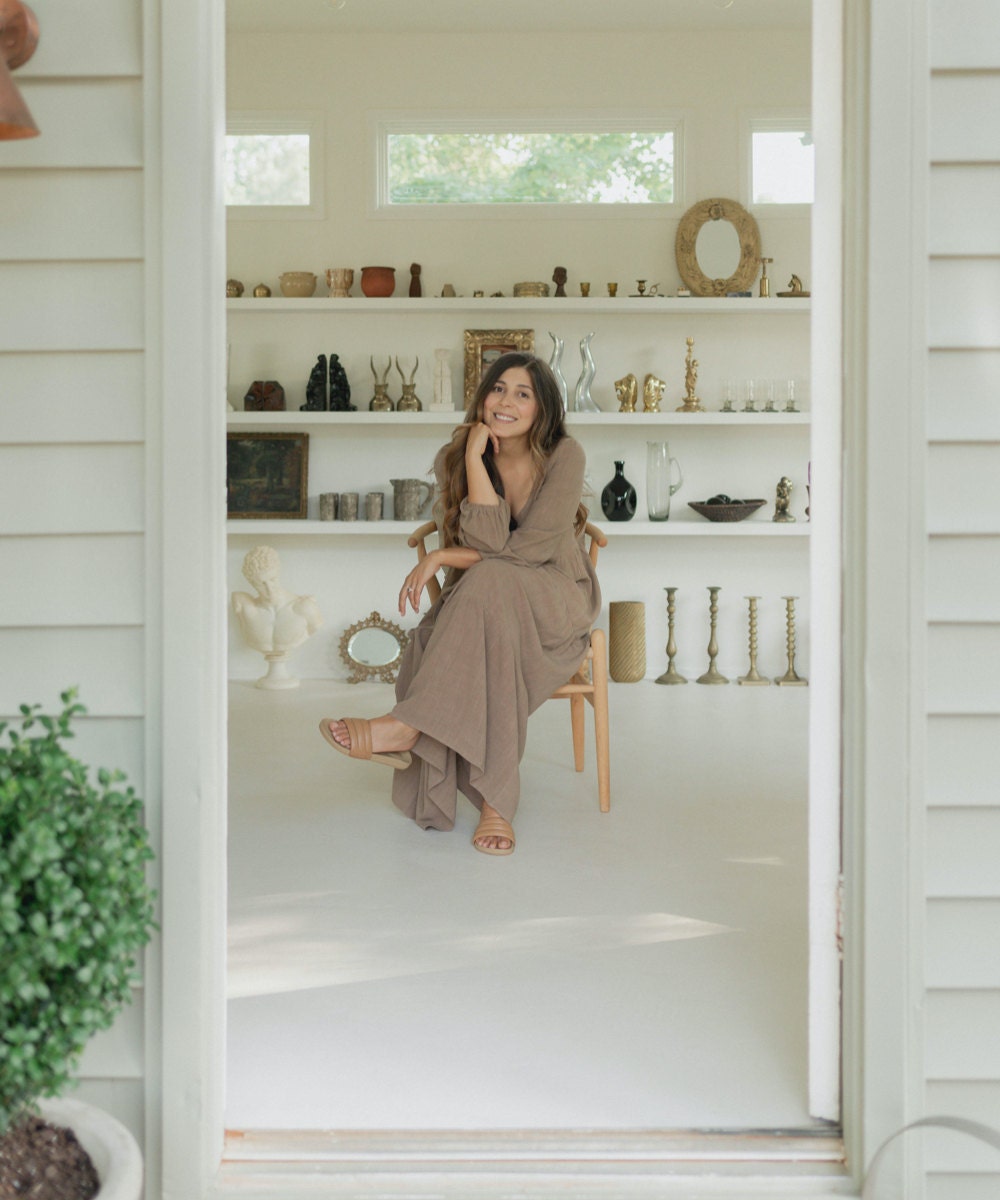 A portrait of Otherwise Shoppe seller Mara Caballero in her home studio.