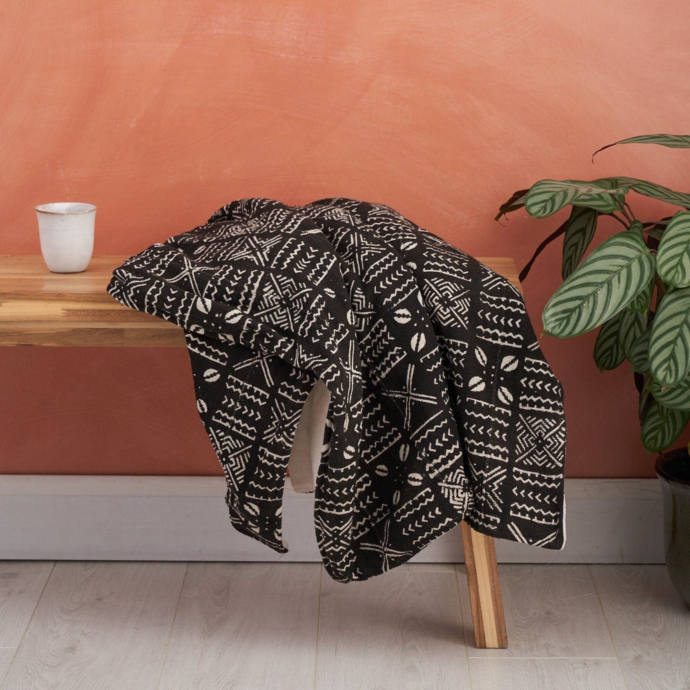 A mud cloth throw blanket from Bespoke Binny