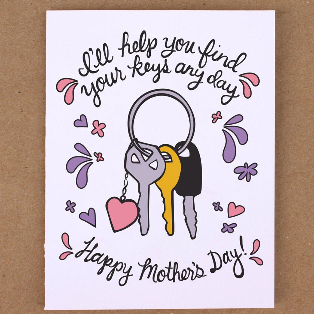 A unique Mother's Day card for a mom who often loses her keys