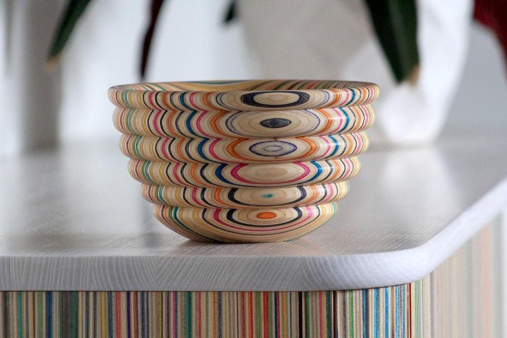 A curved decorative skateboard bowl from AdrianMartinus