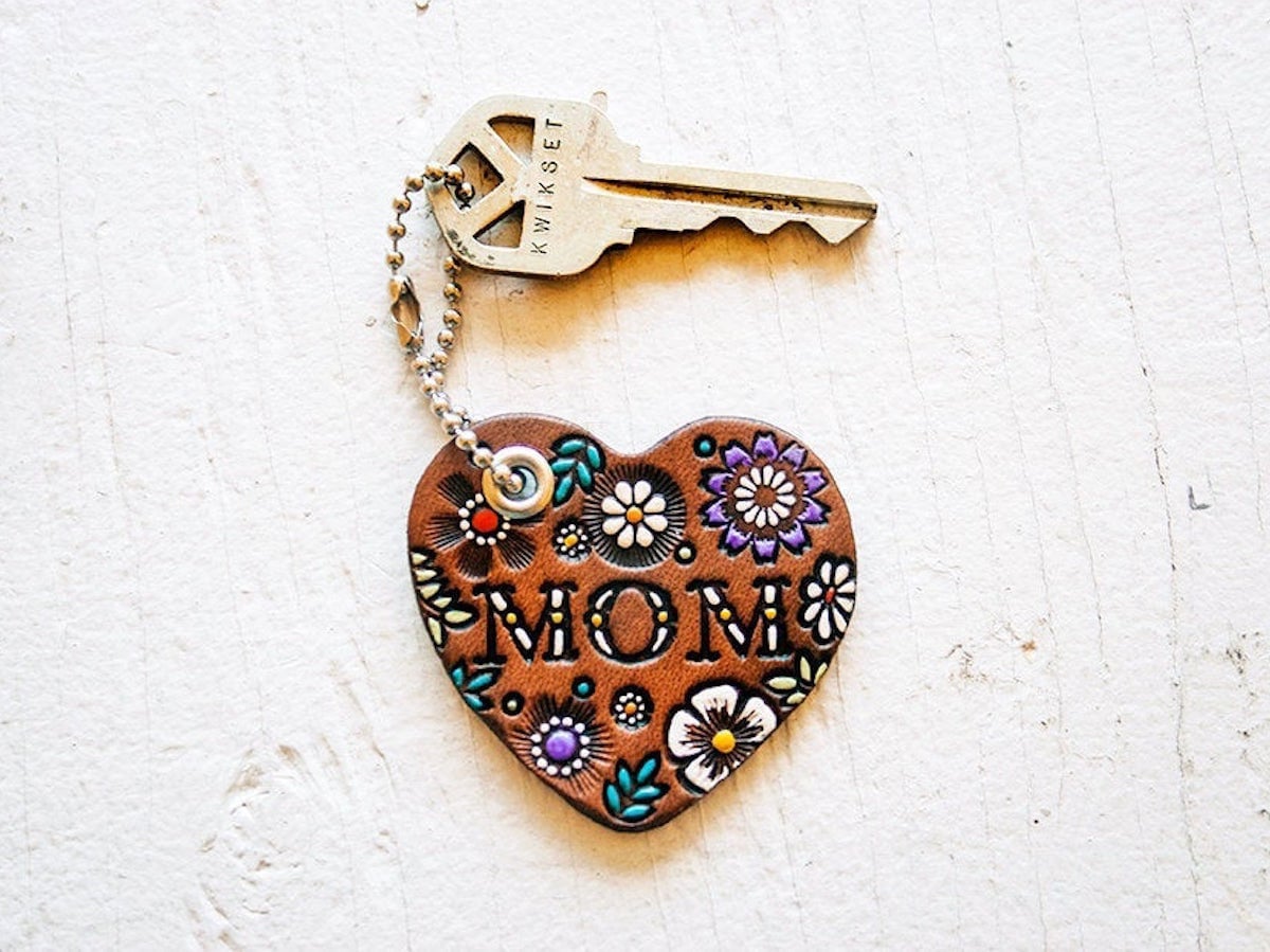 Custom leather keychains and other meaningful Mother's Day gifts from Etsy