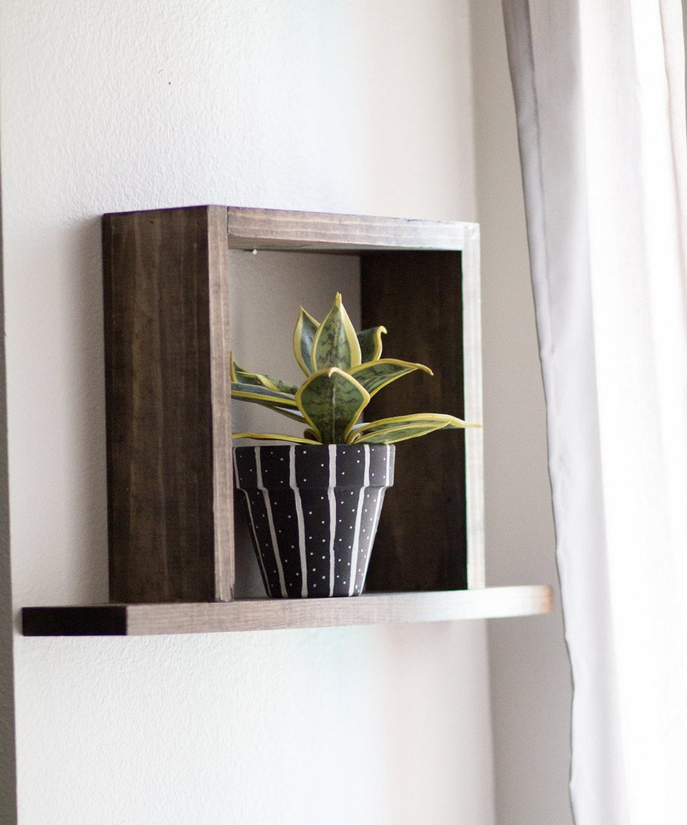 Floating square shelf from TheCraftySwirl, $20