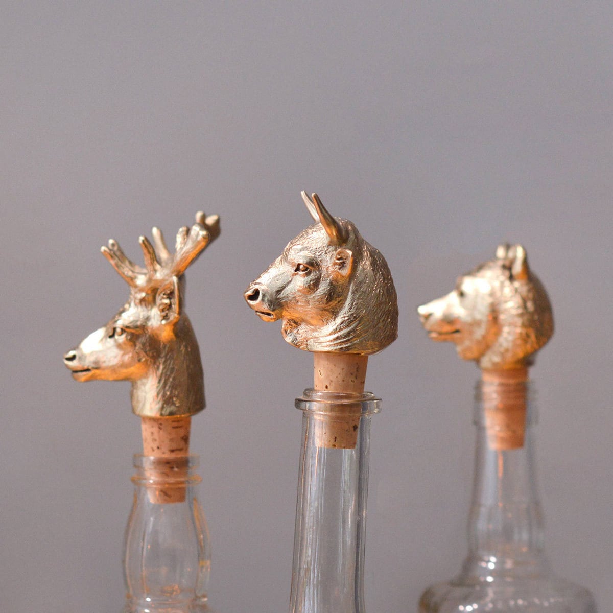 Animal head bottle stoppers from Etsy