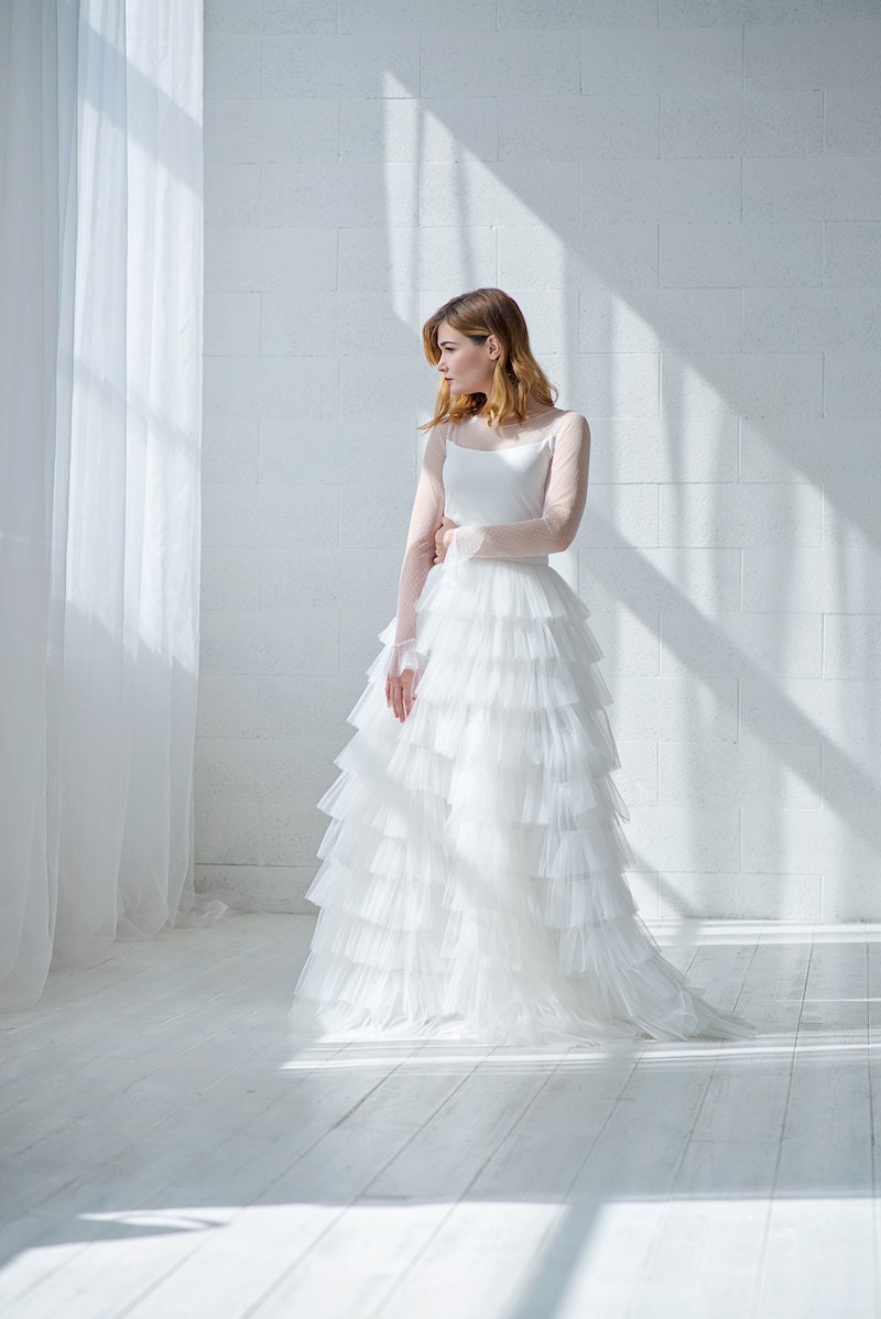 Octavia two-piece ruffled wedding dress from Wardrobe by Dulcinea