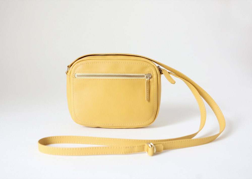 Small crossbody zip bag from Alex Bender in yellow