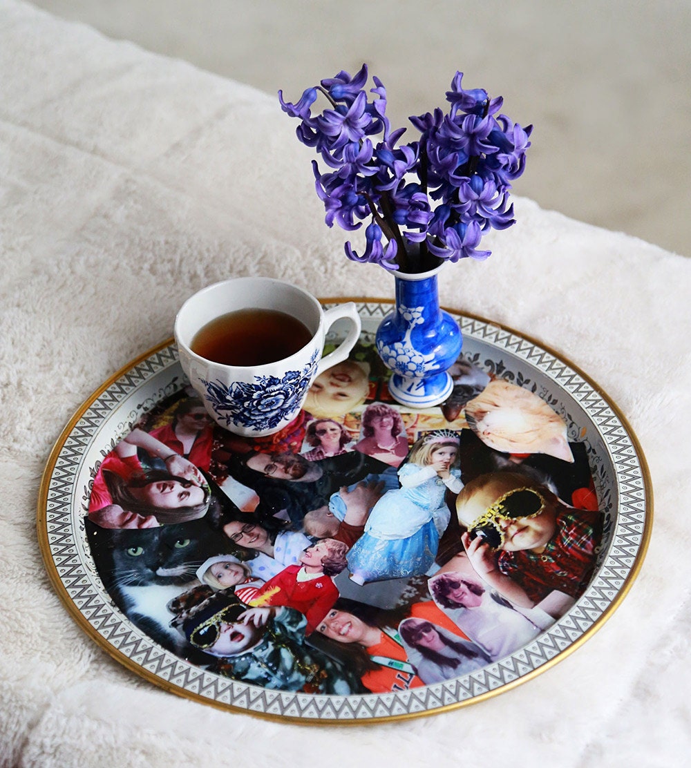 DIY decoupage photo tray