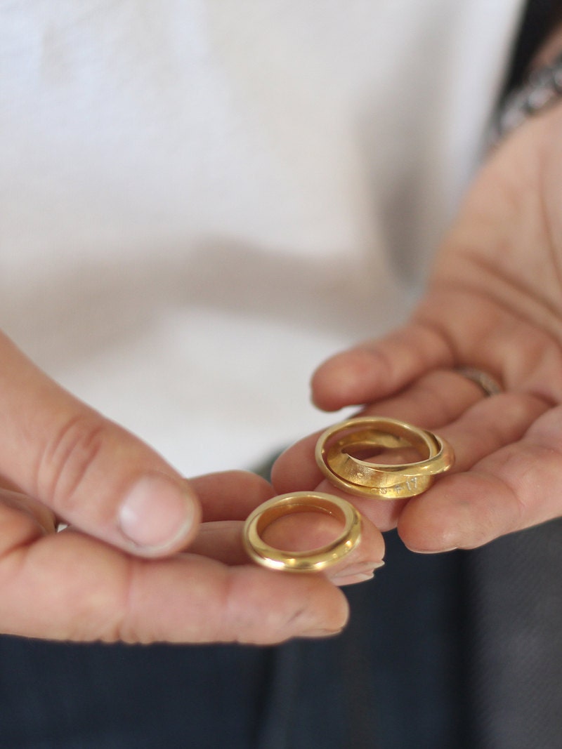 Gold hidden message mobius rings from Soremi Jewellery