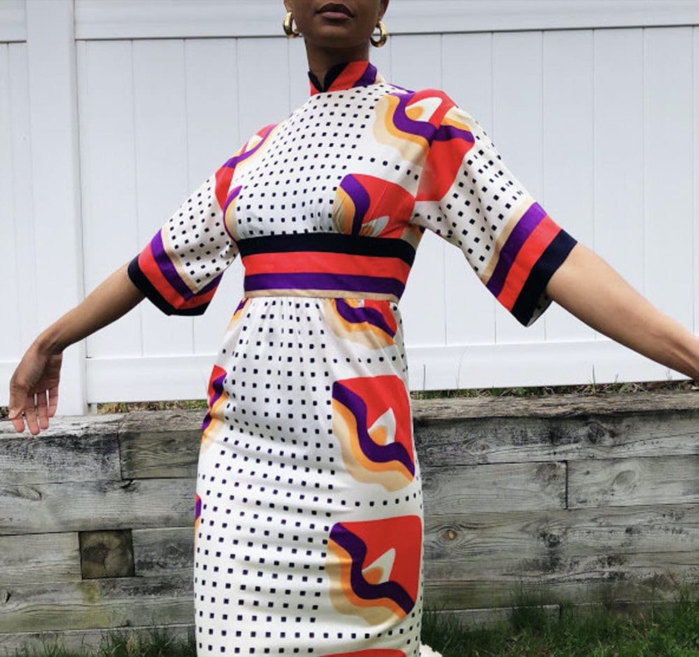 A vintage mod print dress from Threads of Habit