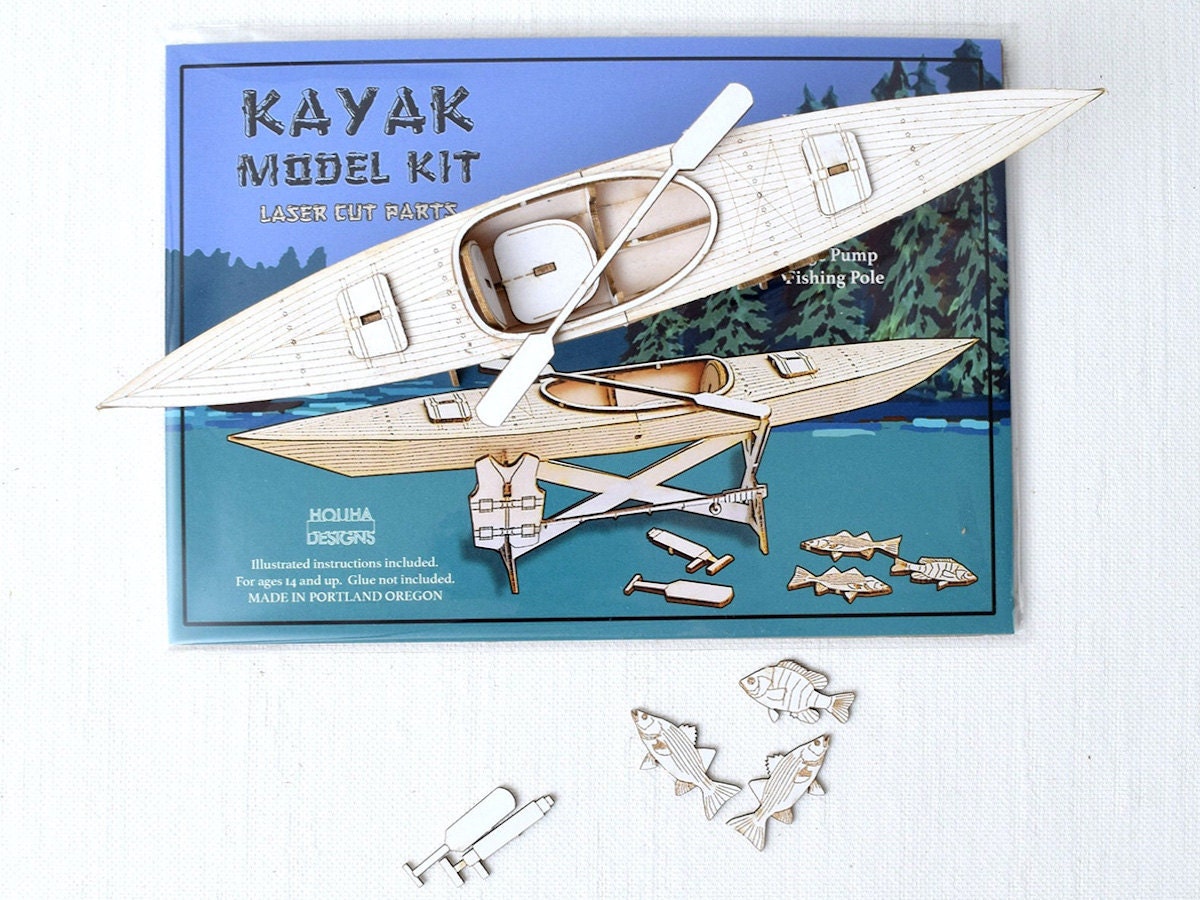 Kayak model kit from Houha Designs, on Etsy