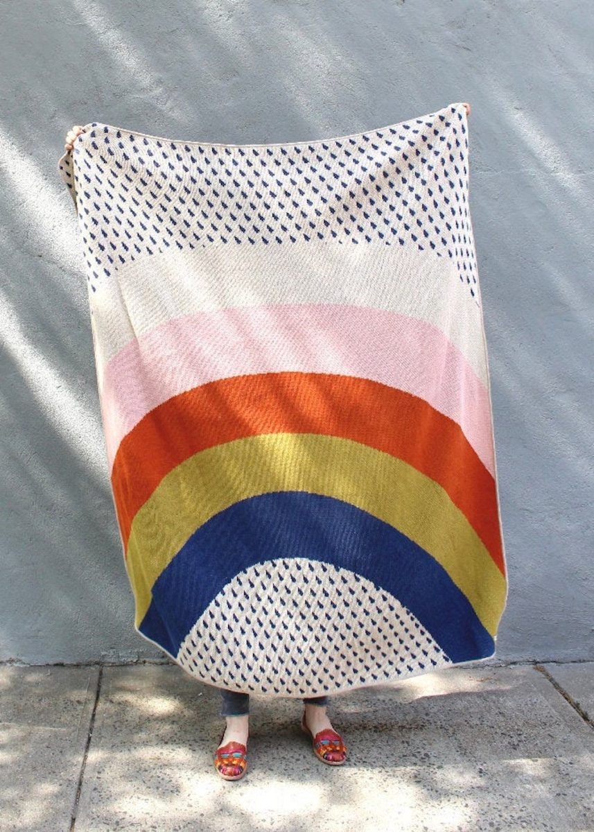 A rainbow blanket from Calhoun and Co.