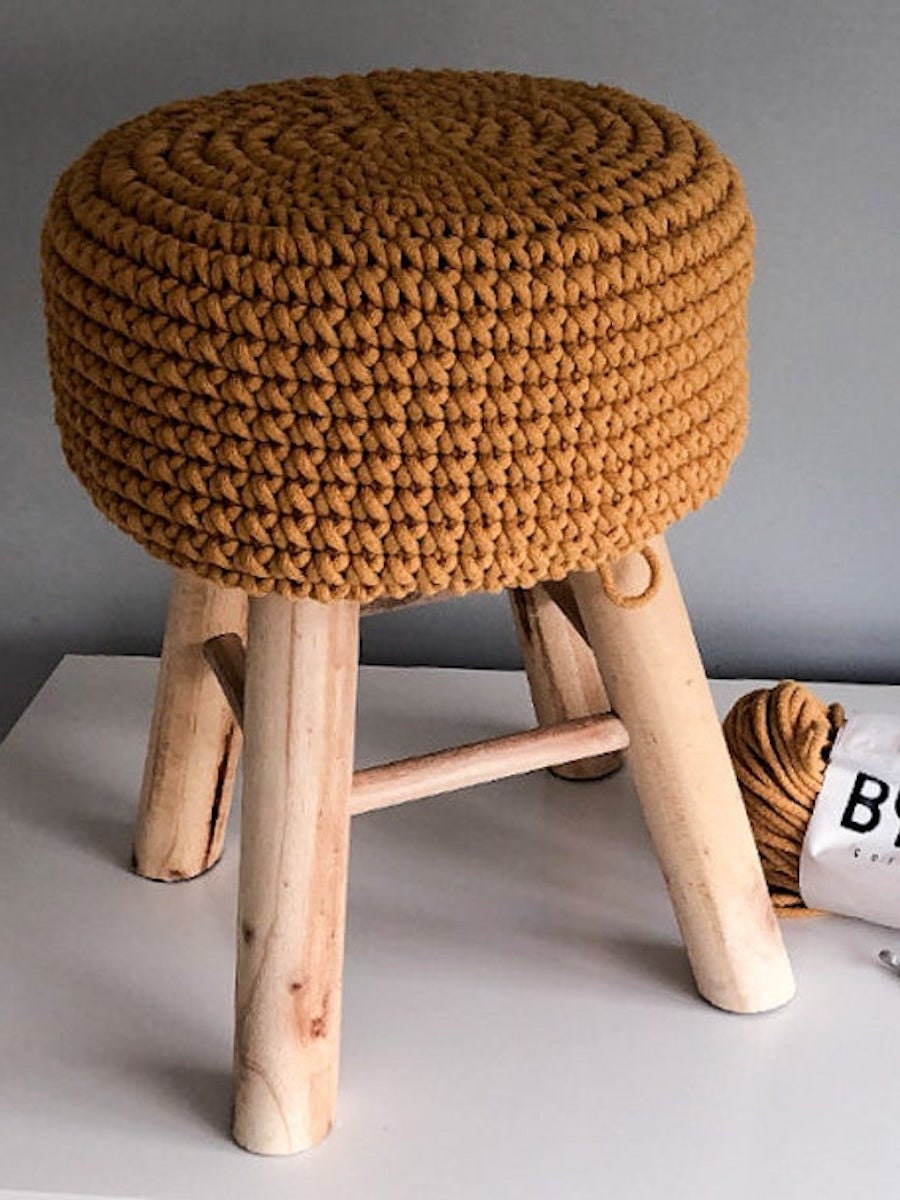 Crochet stool cover pattern from By You, on Etsy