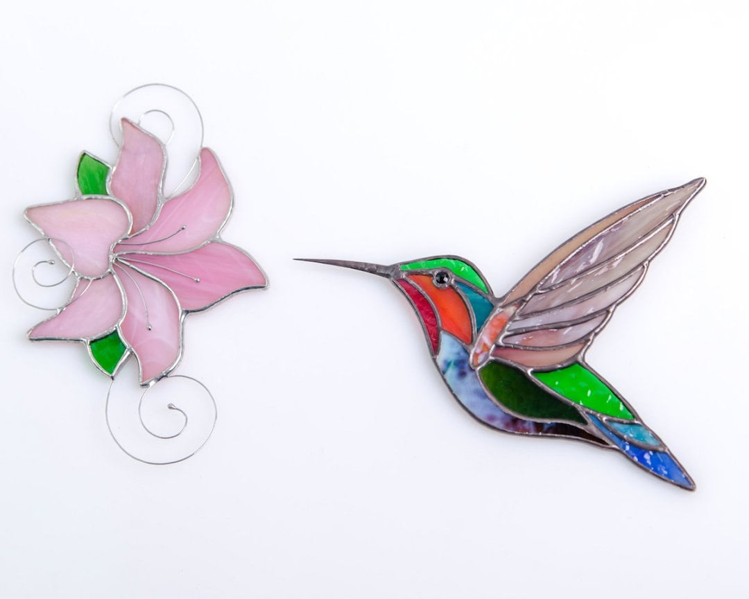 Stained glass hummingbird