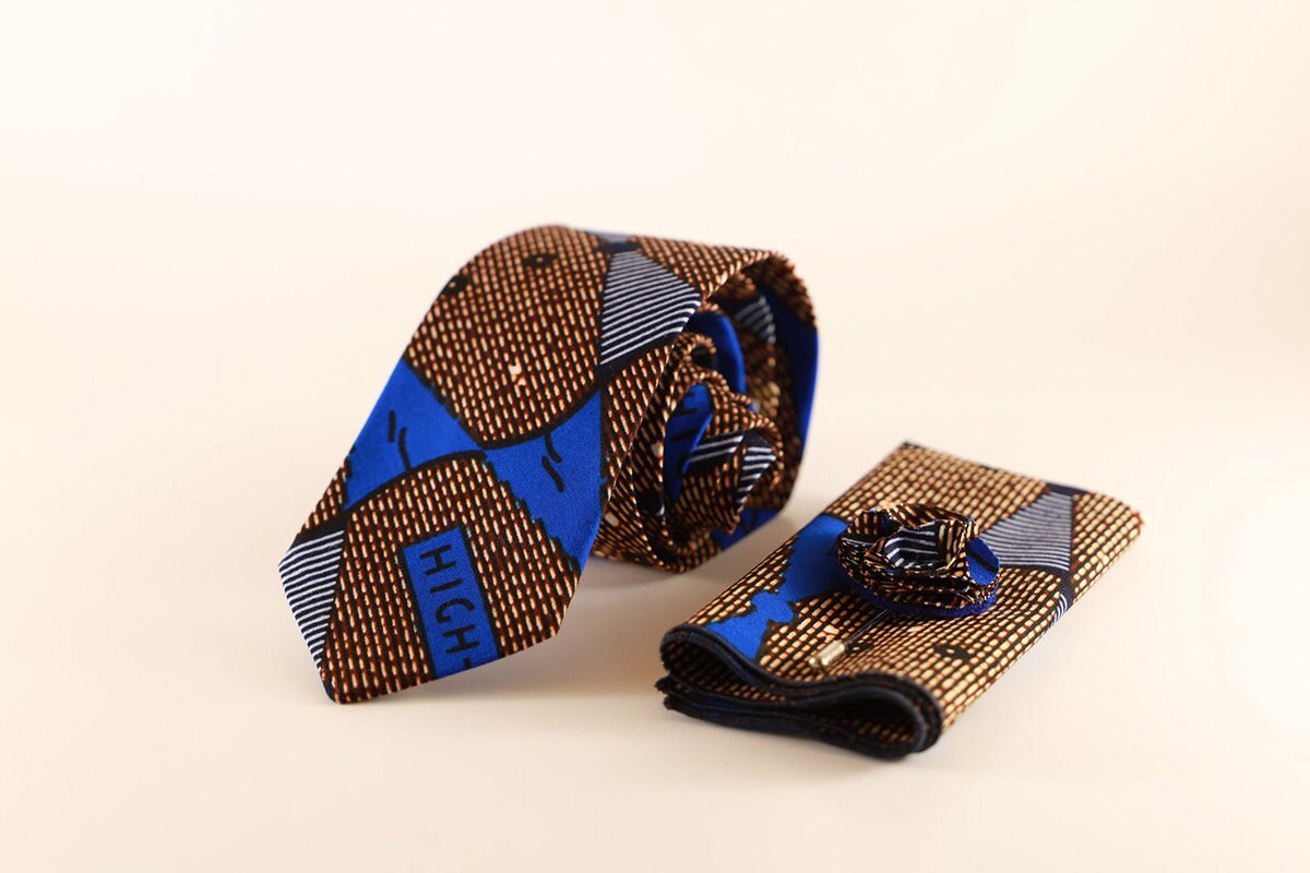 Necktie and pocket square set from GabeJade Accessories, on Etsy