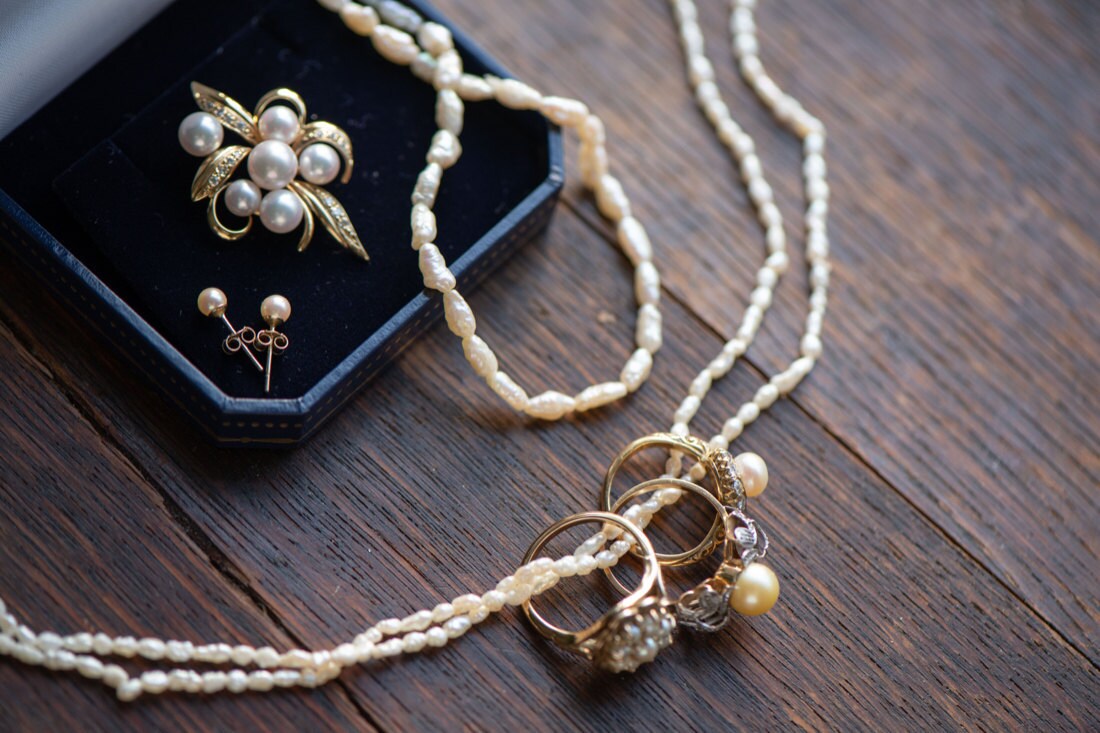 An assortment of matching pearl pieces from KK Vintage Collection