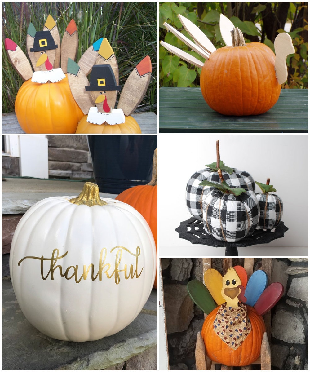 Thanksgiving-friendly pumpkin decorating ideas, from Etsy