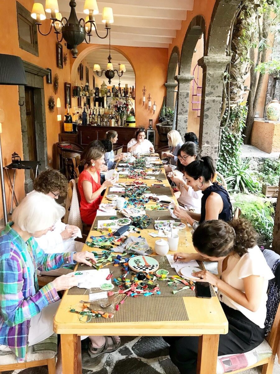 A recent embroidery workshop taught by Sarah K. Benning A recent embroidery workshop taught by Sarah K. Benning