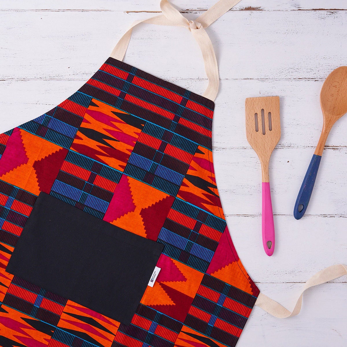 Patterned cotton twill apron from Bespoke Binny, on Etsy