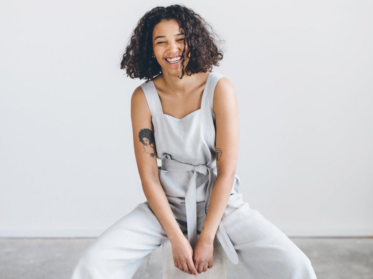 Belted linen jumpsuit from Linenfox