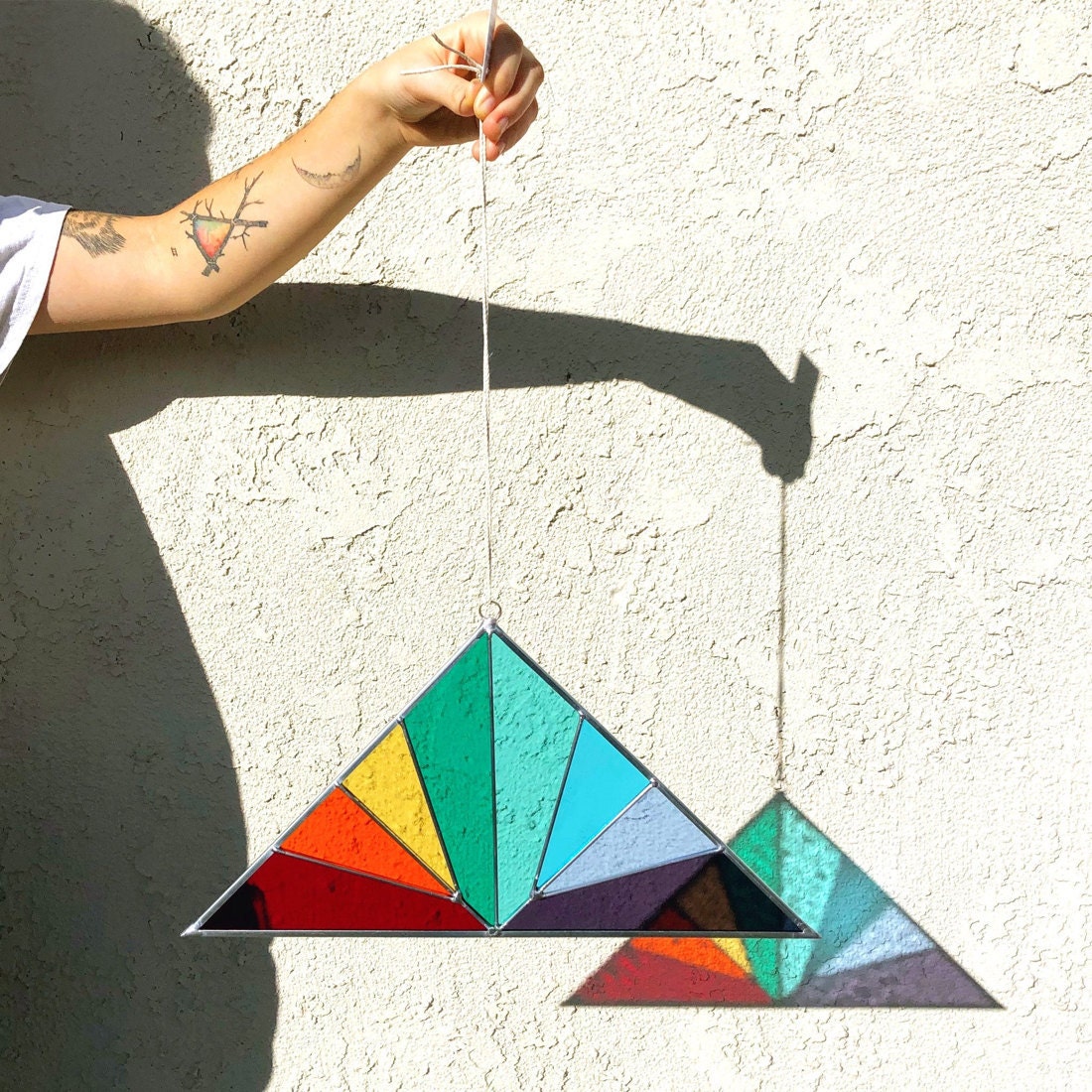 Stained-glass triangle rainbow from Debbie Bean Studio