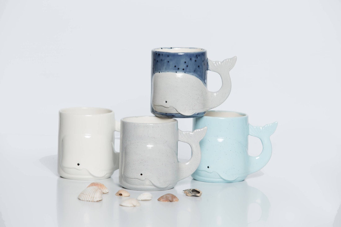 Ceramic whale mugs from Creativity Happens