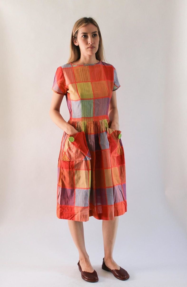 A vintage '50s red plaid dress from Shop La Flor