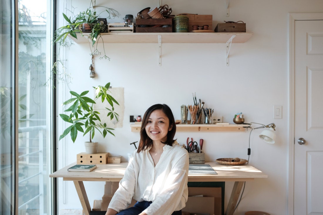 Portrait of leather accessories designer and Small Queue shop owner Quynh Pham