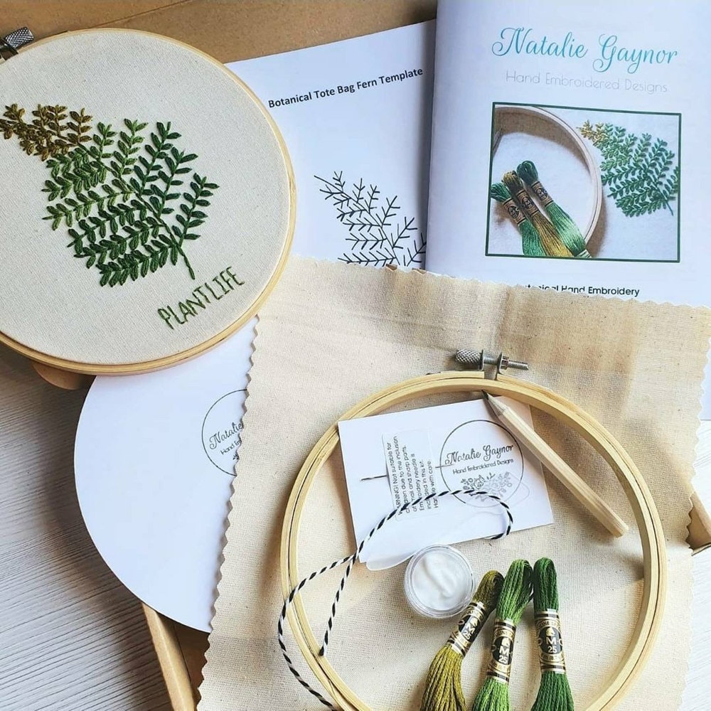 "Plant life" embroidery kit from Natalie Gaynor Designs