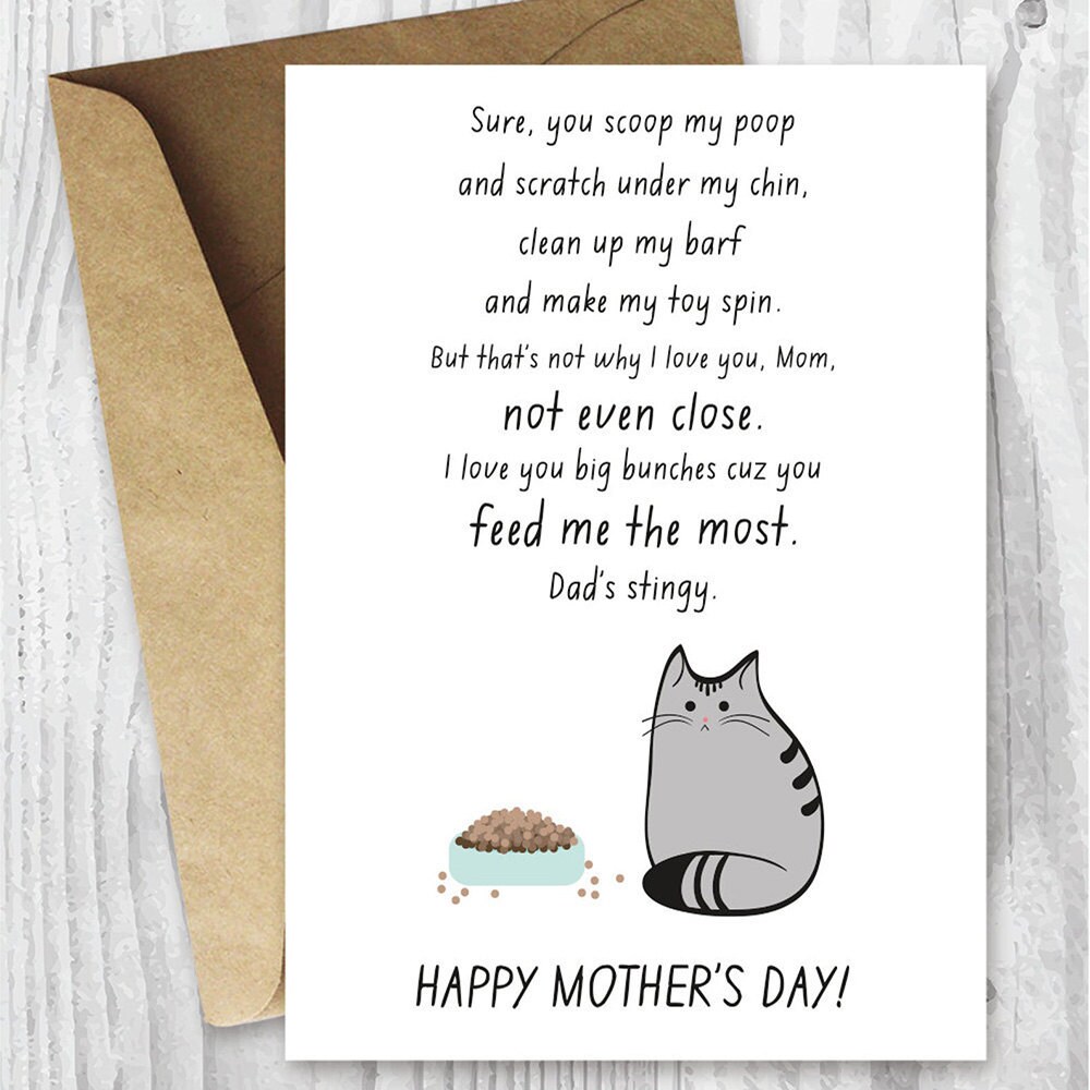 A unique Mother's Day card for a cat mom